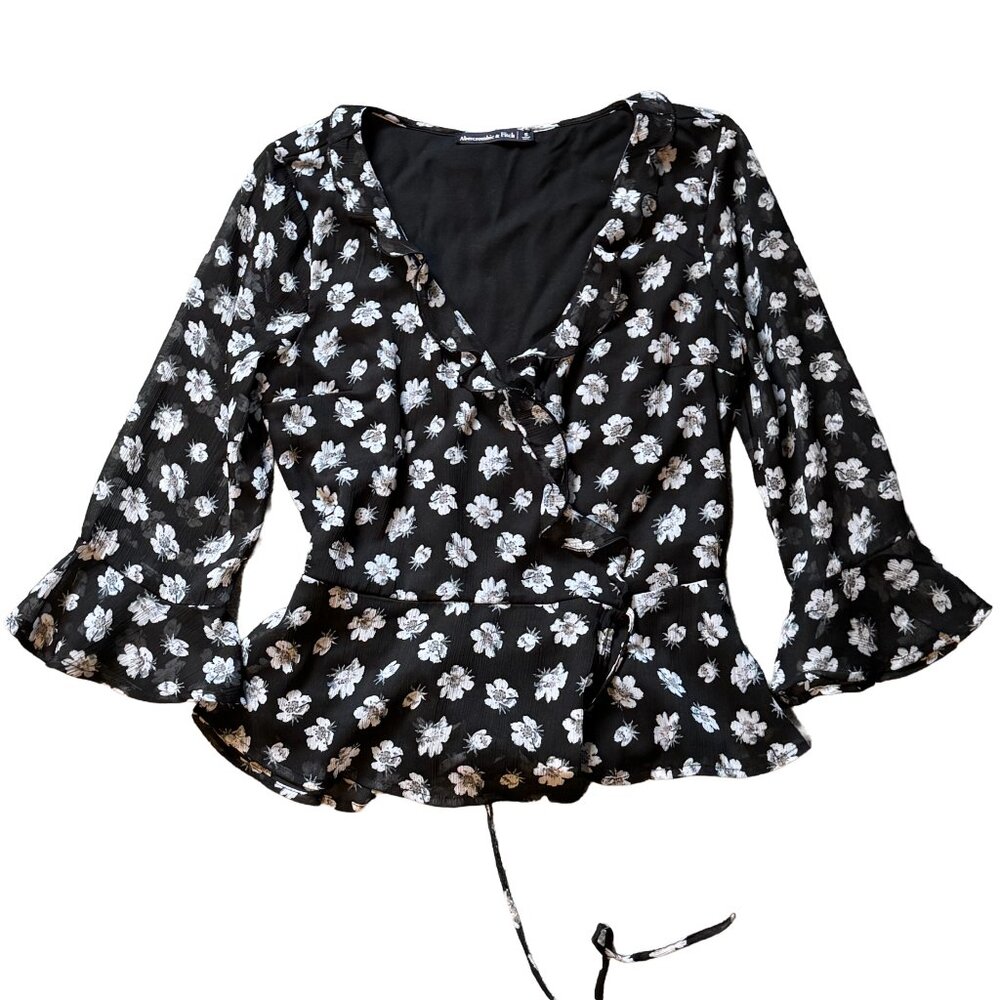 Abercrombie Floral Wrap Blouse  - Size S